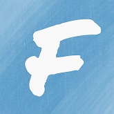 Letter F on a blue background